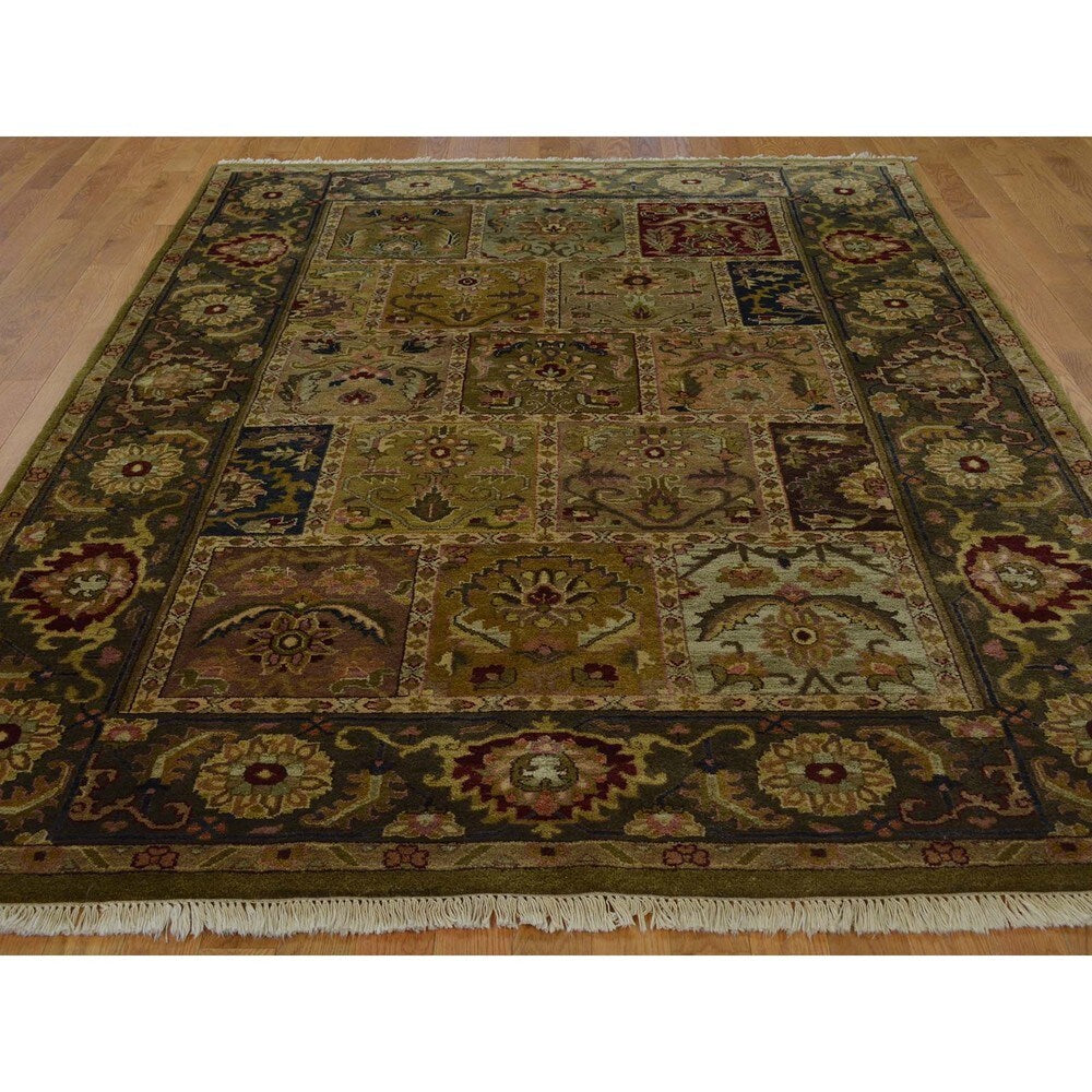 Thick and Plush Rajasthan Garden Design Handmade Rug - Multi-color