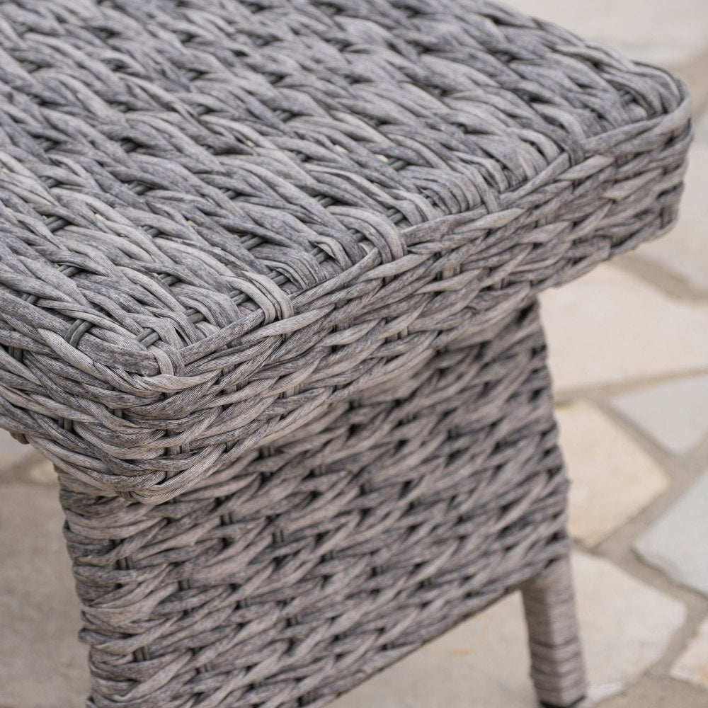 Thira Outdoor Aluminum Wicker Accent Table by Christopher Knight Home