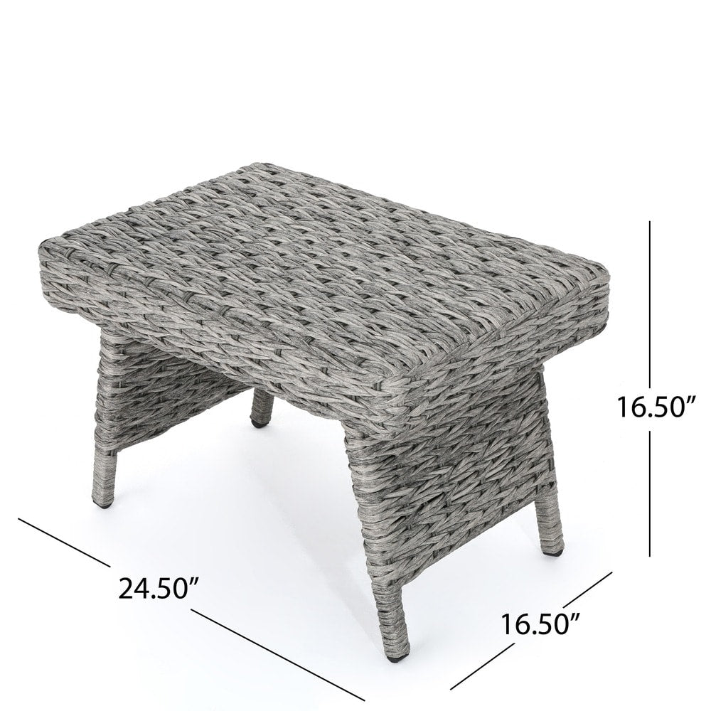 Thira Outdoor Aluminum Wicker Accent Table by Christopher Knight Home