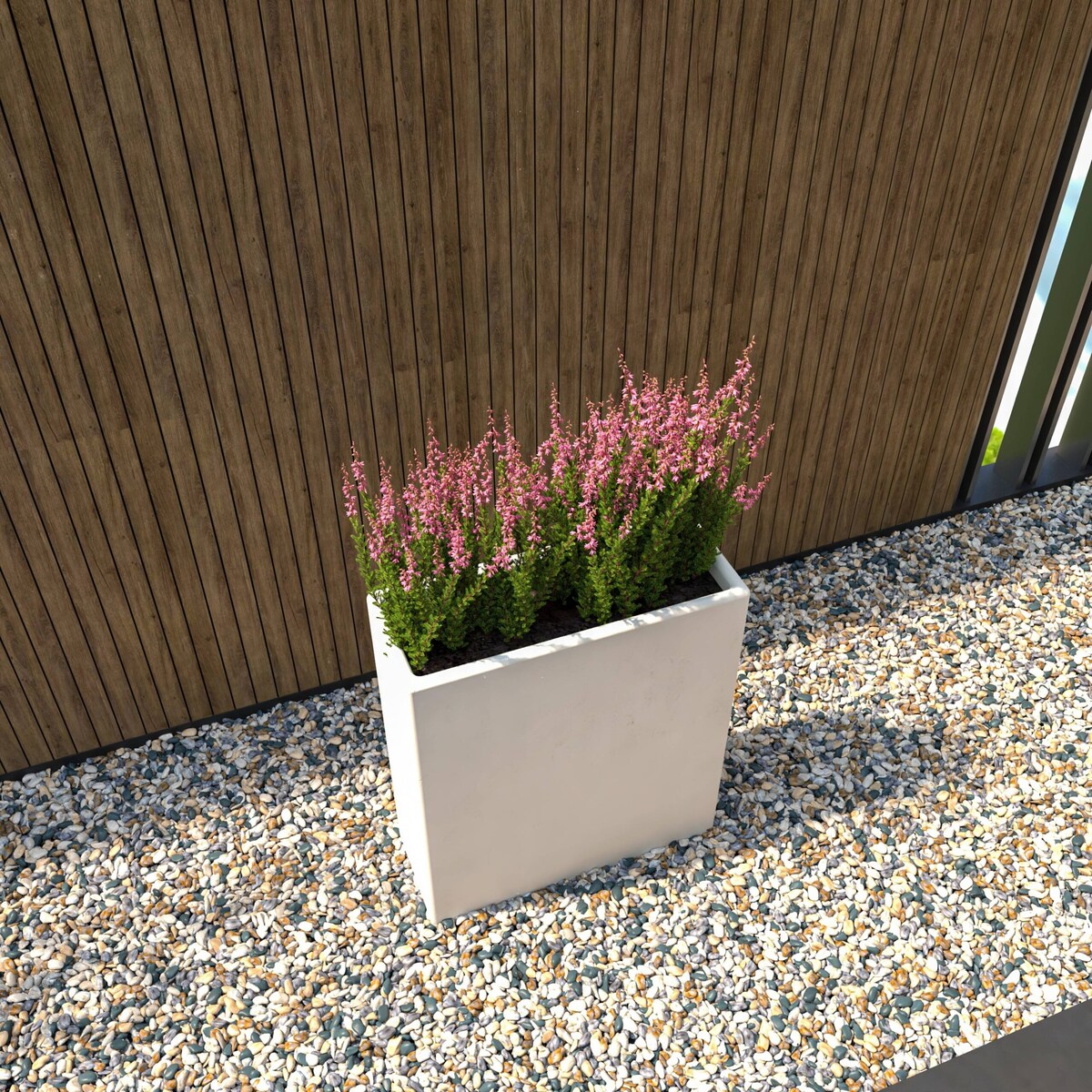 Thistle Rectangular Planter Pot in Fiberstone and MgO Clay With Drainage Holes For Home Garden Office Patio Porch Yard