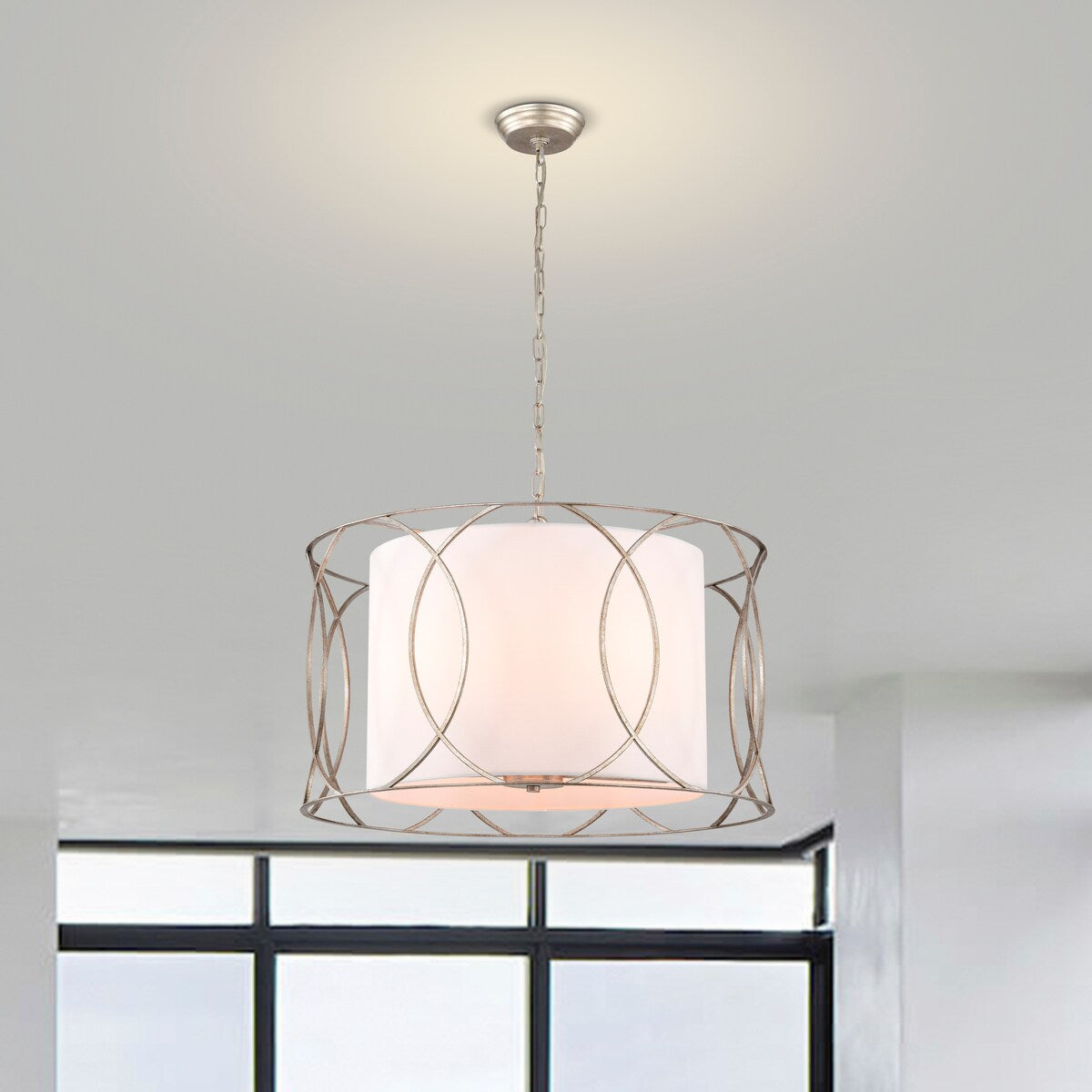 Tholen 5-Light Chandelier for Living/Dining Room, Bedroom - Antique Silver