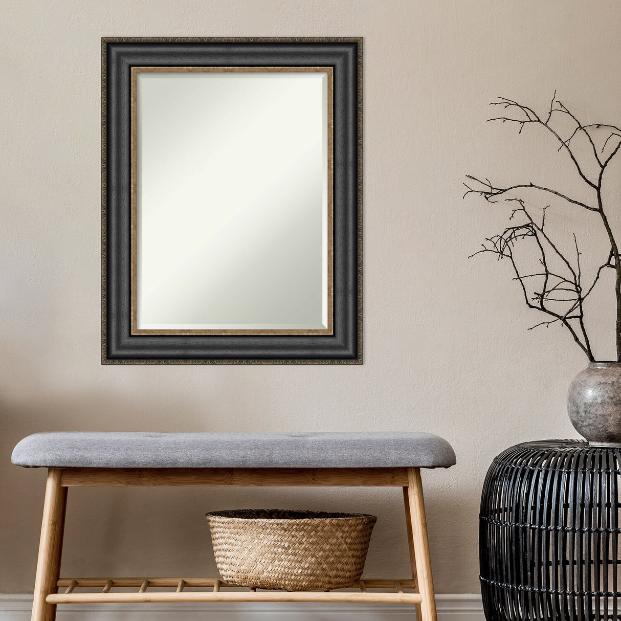 Beveled Wall Mirror - Thomas Black Bronze Frame - Thomas Black Bronze