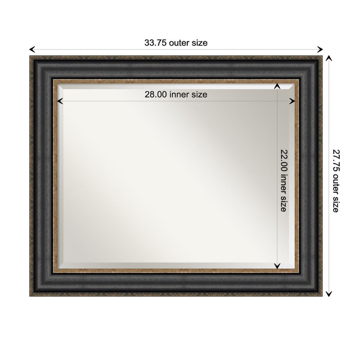 Beveled Wall Mirror - Thomas Black Bronze Frame - Thomas Black Bronze