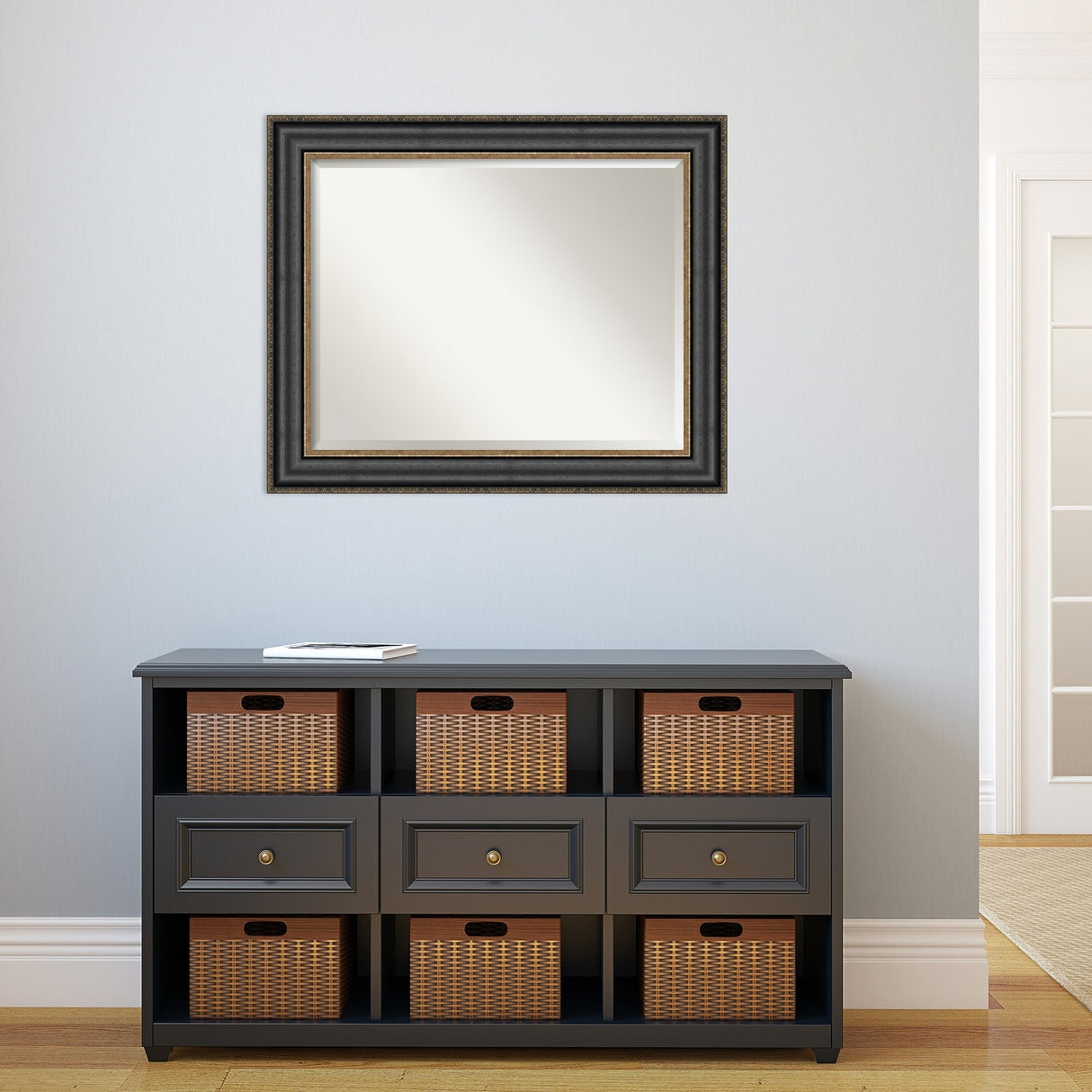 Beveled Wall Mirror - Thomas Black Bronze Frame - Thomas Black Bronze