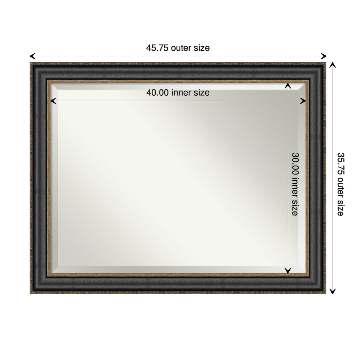 Beveled Wall Mirror - Thomas Black Bronze Frame - Thomas Black Bronze