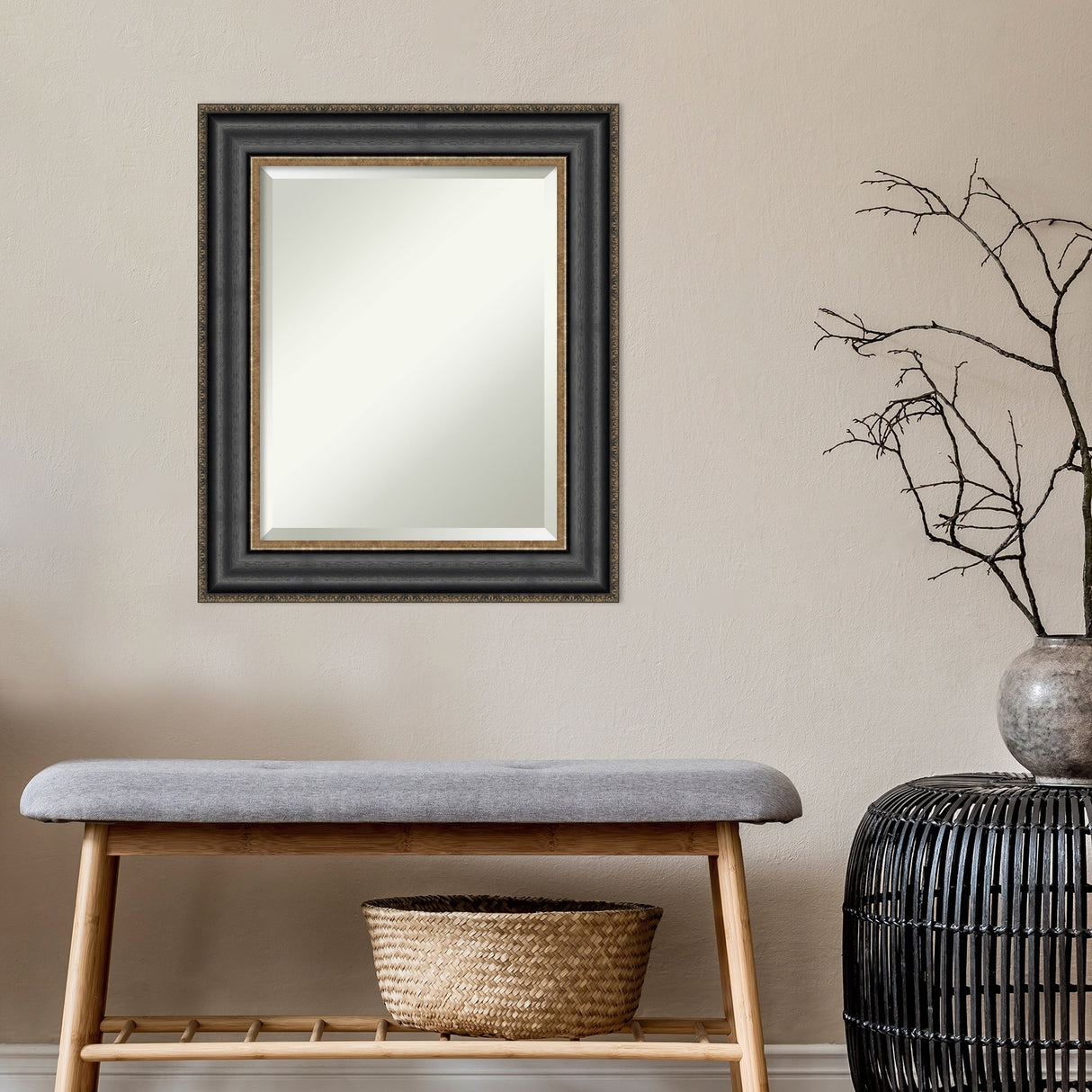 Beveled Wall Mirror - Thomas Black Bronze Frame - Thomas Black Bronze