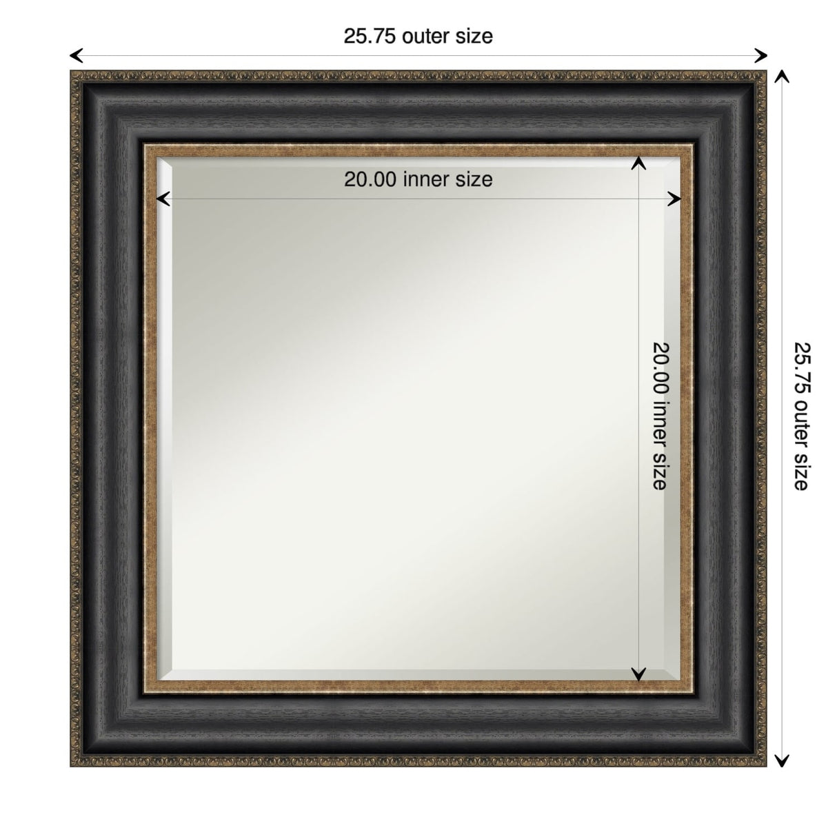 Beveled Wall Mirror - Thomas Black Bronze Frame - Thomas Black Bronze