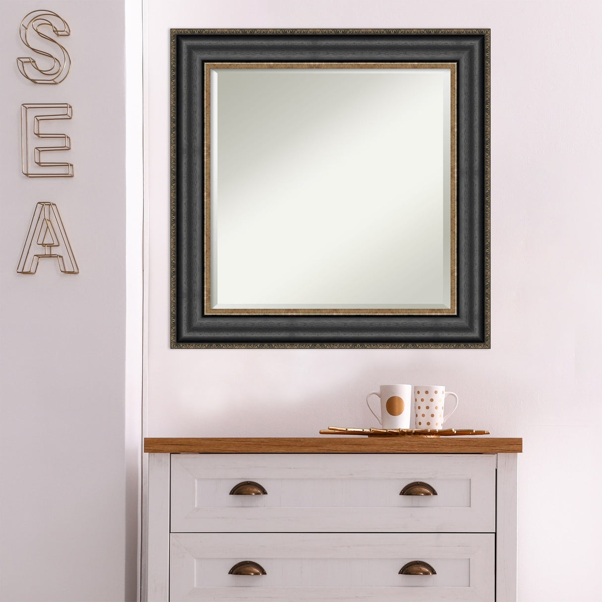 Beveled Wall Mirror - Thomas Black Bronze Frame - Thomas Black Bronze