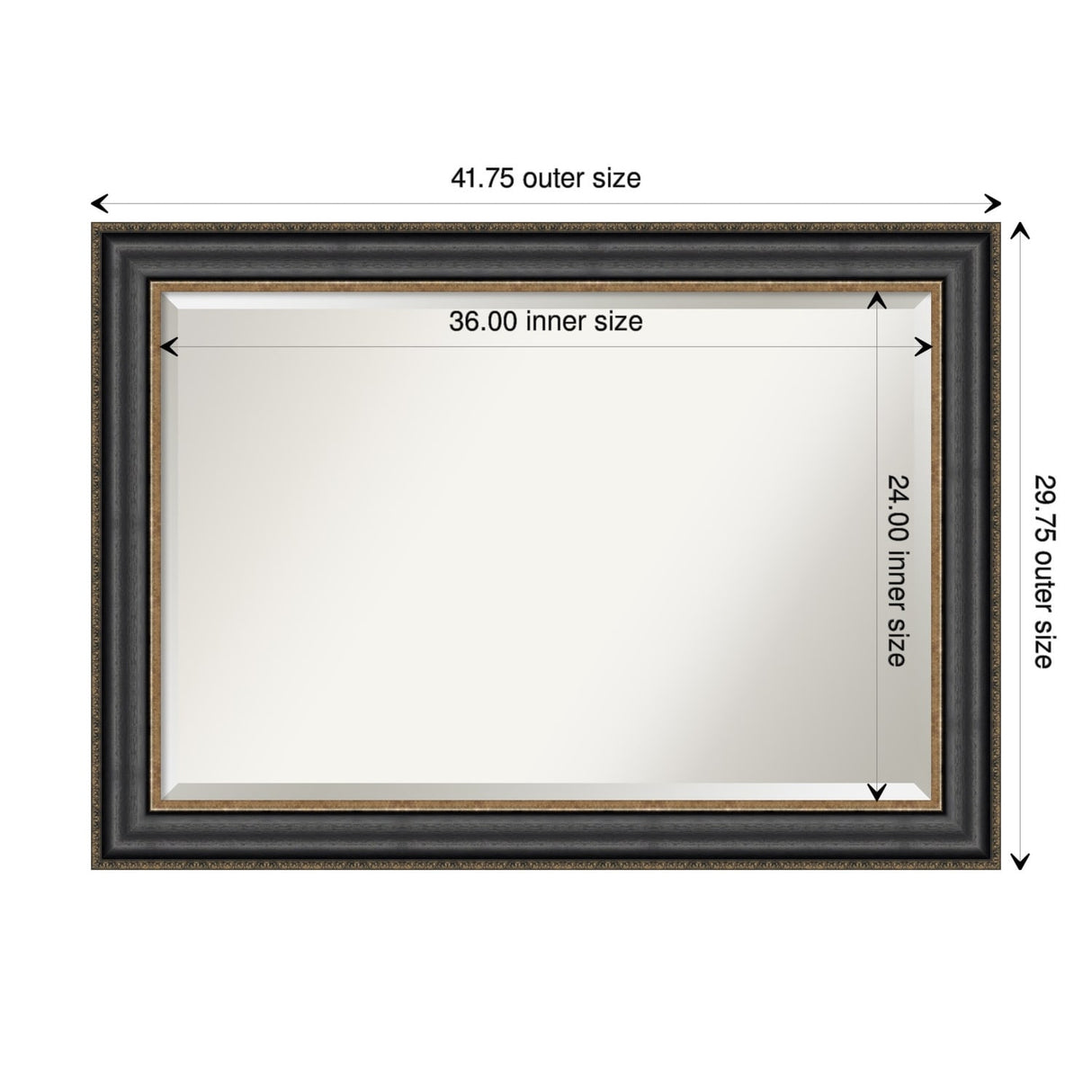Beveled Wall Mirror - Thomas Black Bronze Frame - Thomas Black Bronze