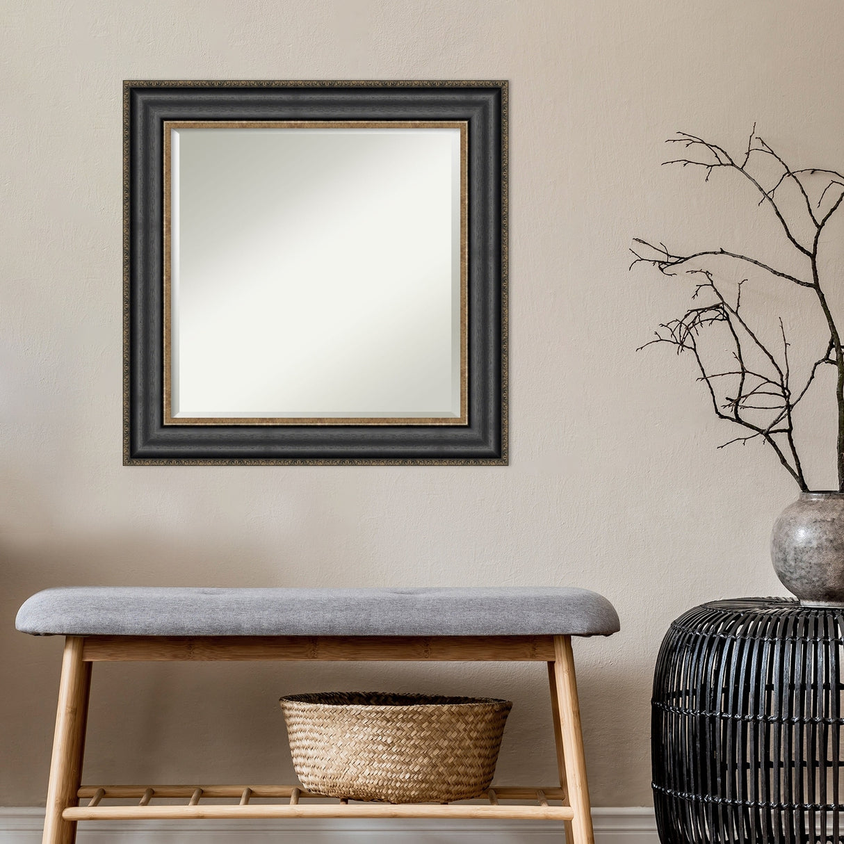 Beveled Wall Mirror - Thomas Black Bronze Frame - Thomas Black Bronze