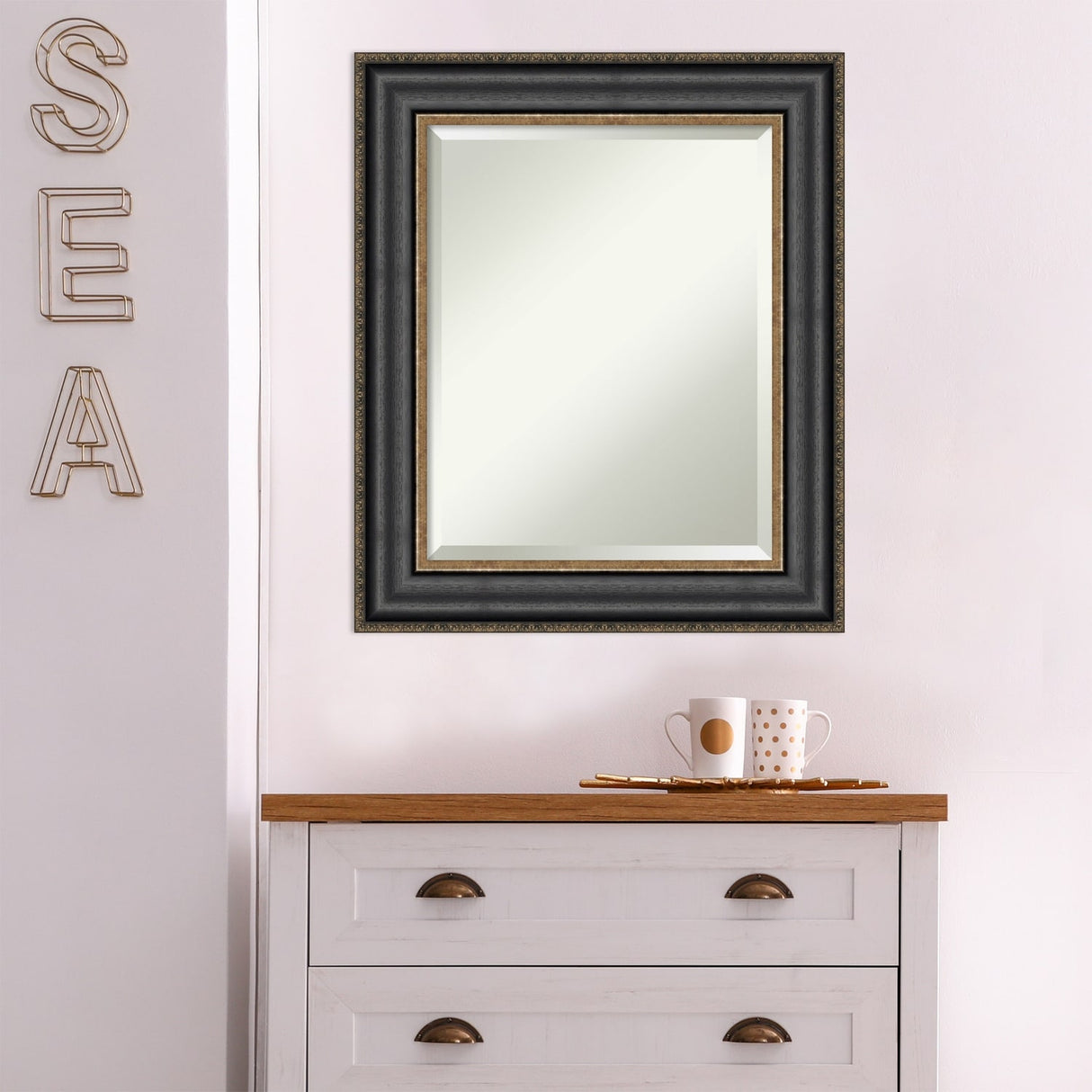 Beveled Wall Mirror - Thomas Black Bronze Frame - Thomas Black Bronze