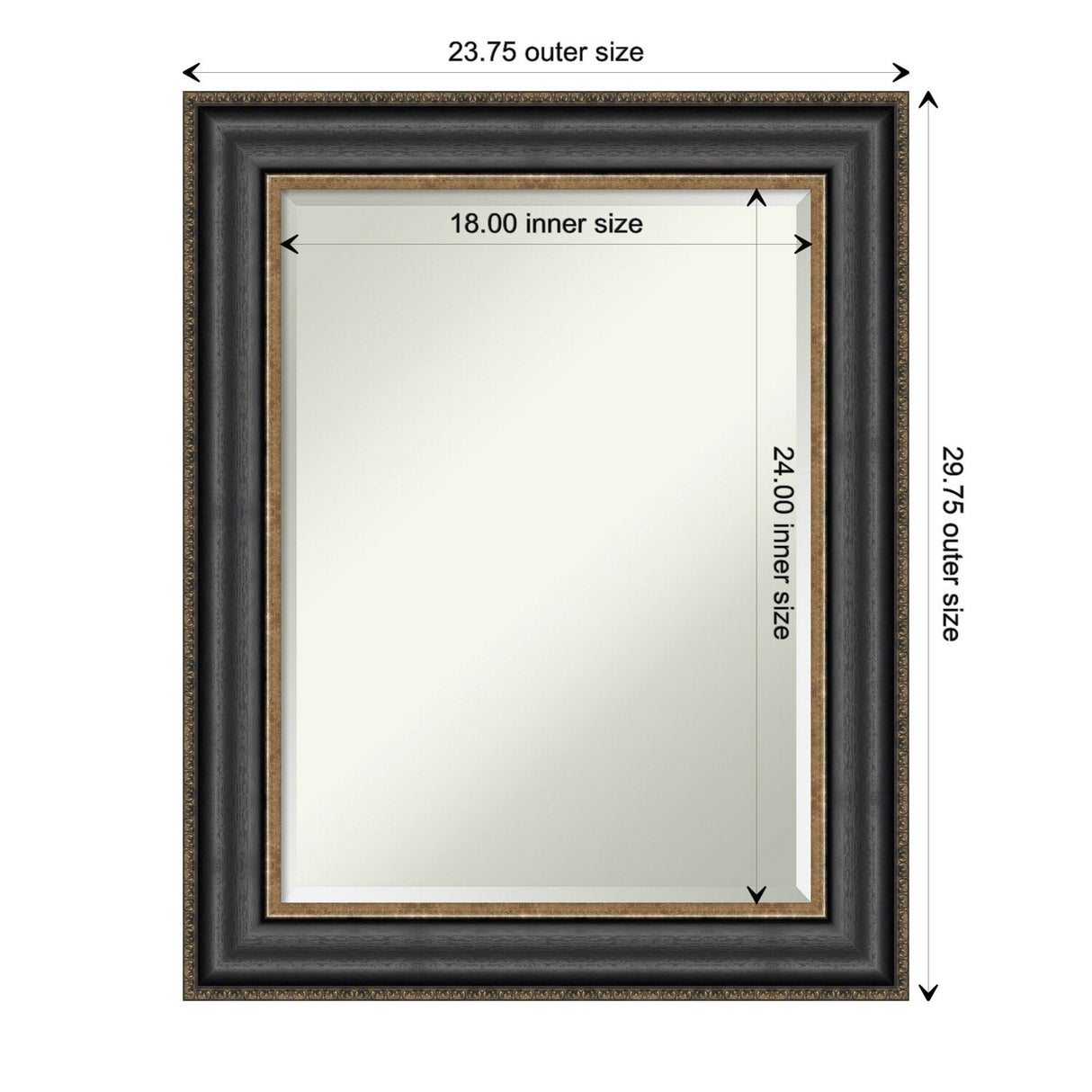 Beveled Wall Mirror - Thomas Black Bronze Frame - Thomas Black Bronze