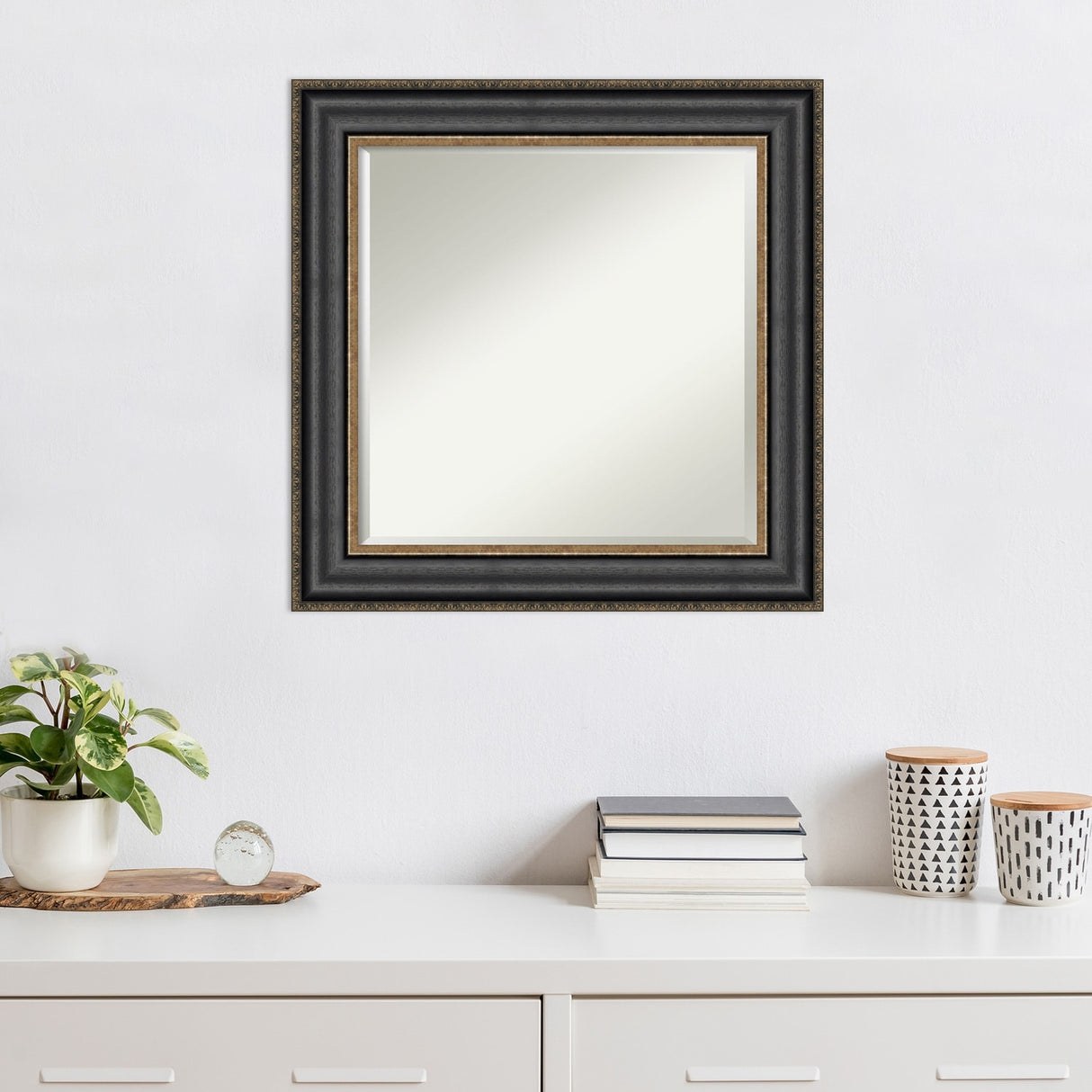 Beveled Wall Mirror - Thomas Black Bronze Frame - Thomas Black Bronze
