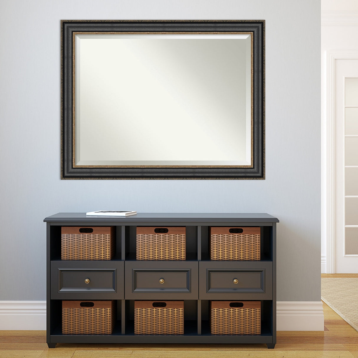 Beveled Wall Mirror - Thomas Black Bronze Frame - Thomas Black Bronze
