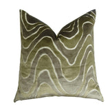 Thomas Collection Taupe Ivory Greige Velvet Luxury Sofa Throw Pillow, Handmade in USA