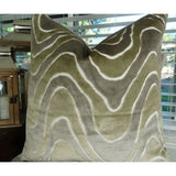 Thomas Collection Taupe Ivory Greige Velvet Luxury Sofa Throw Pillow, Handmade in USA