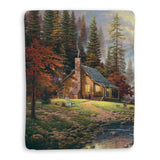 Thomas Kinkade A Peaceful Retreat Sherpa Throw Blanket By Laural Home