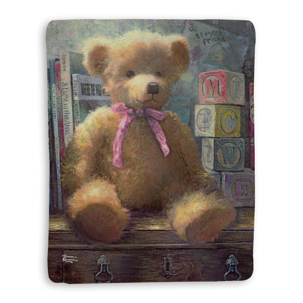 Thomas Kinkade A Trusted Friend, Rose Bud Sherpa Throw Blanket By Laural Home