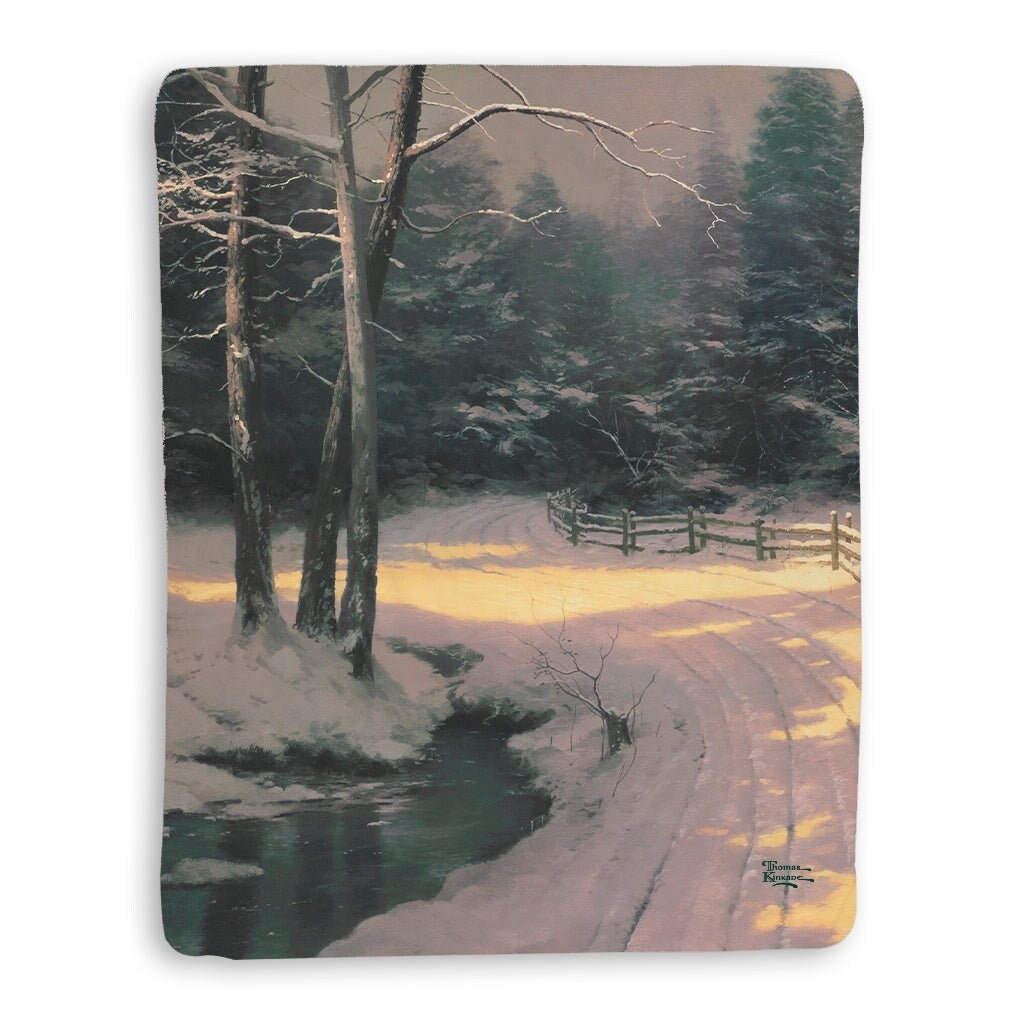 Thomas Kinkade Winter Glen Sherpa Throw Blanket By Laural Home