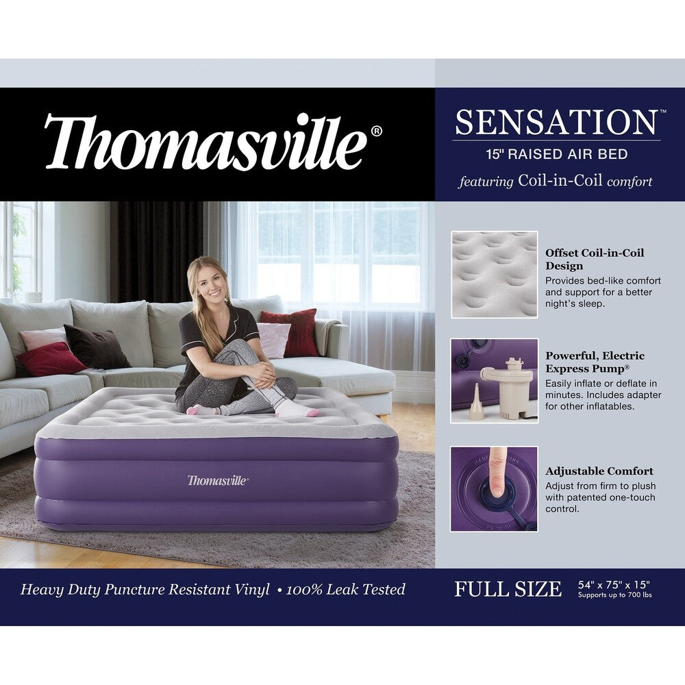 Thomasville Sensation 15-inch Full Raised Adjustable Comfort Air Bed Mattress