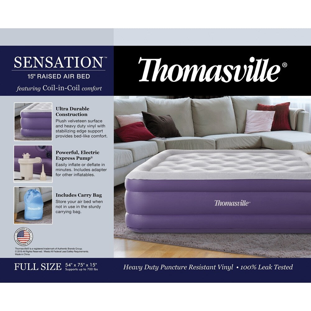 Thomasville Sensation 15-inch Full Raised Adjustable Comfort Air Bed Mattress