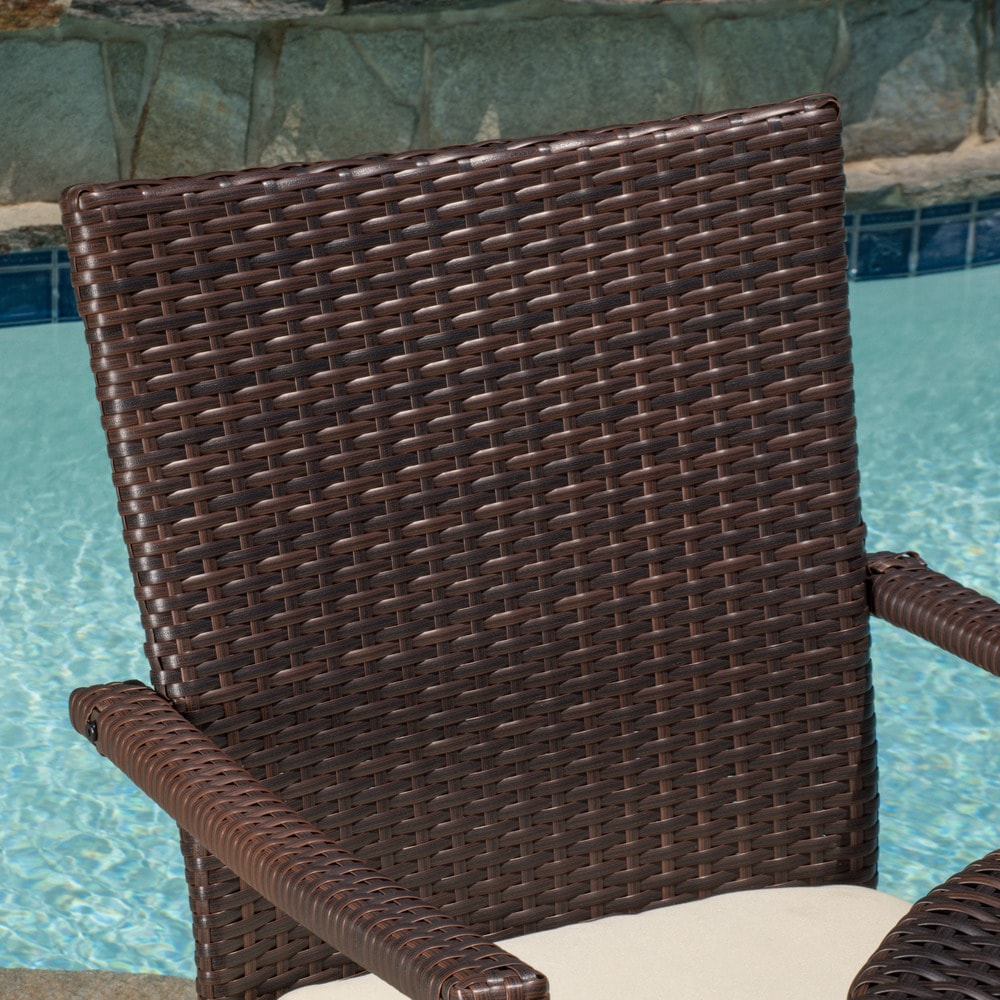 Thompson Outdoor 7-piece Wicker Dining Set with Cushions by Christopher Knight Home