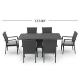 Thompson Outdoor 7-piece Wicker Dining Set with Cushions by Christopher Knight Home
