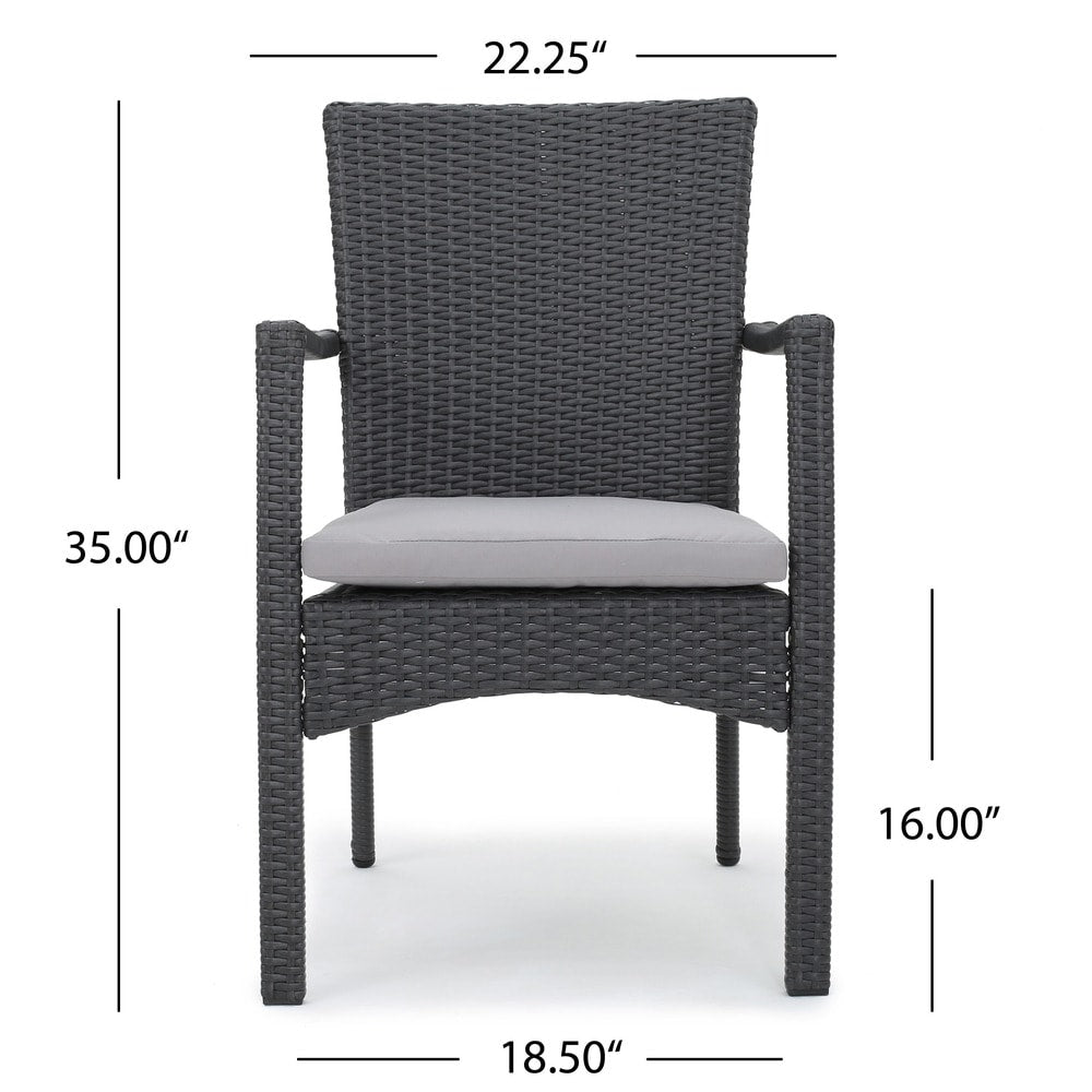 Thompson Outdoor 7-piece Wicker Dining Set with Cushions by Christopher Knight Home