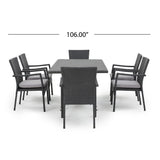 Thompson Outdoor 7-piece Wicker Dining Set with Cushions by Christopher Knight Home