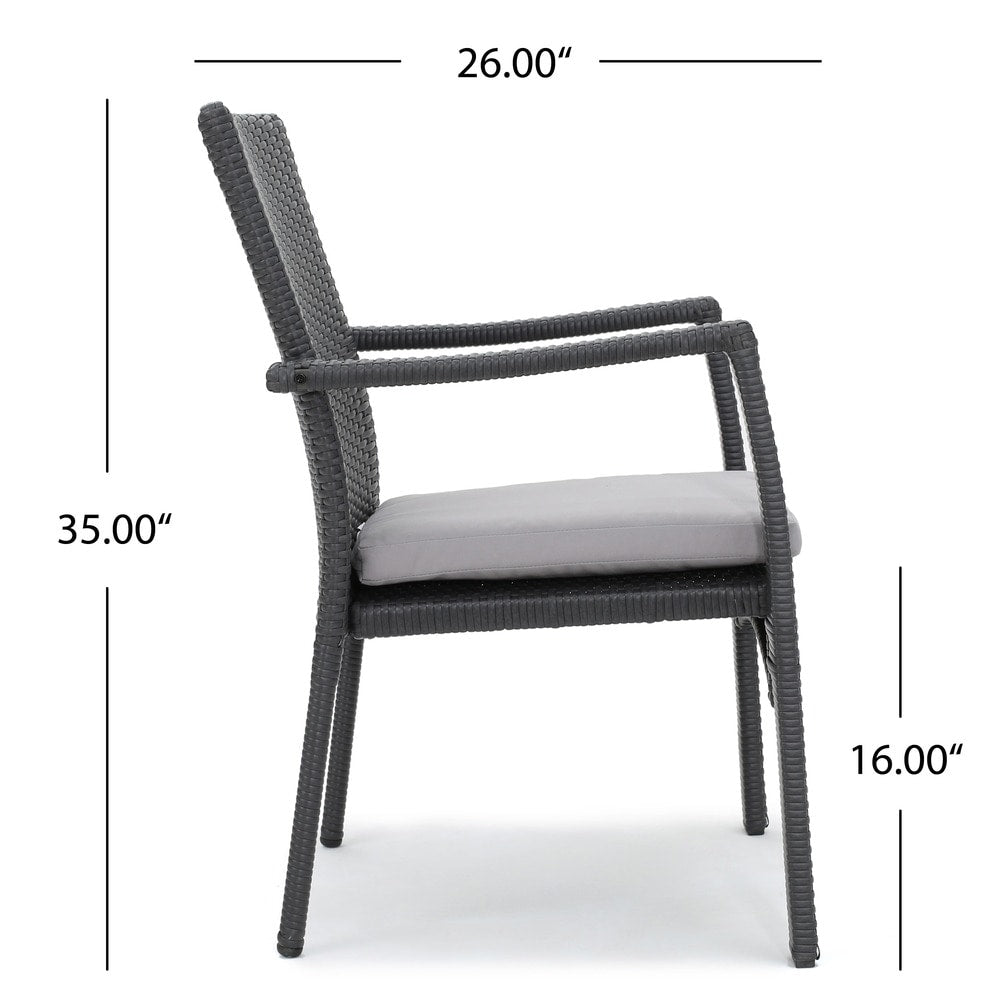 Thompson Outdoor 7-piece Wicker Dining Set with Cushions by Christopher Knight Home