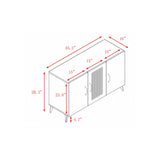 Three-Door Cabinet with Natural Rattan Mesh - Large Storage Space