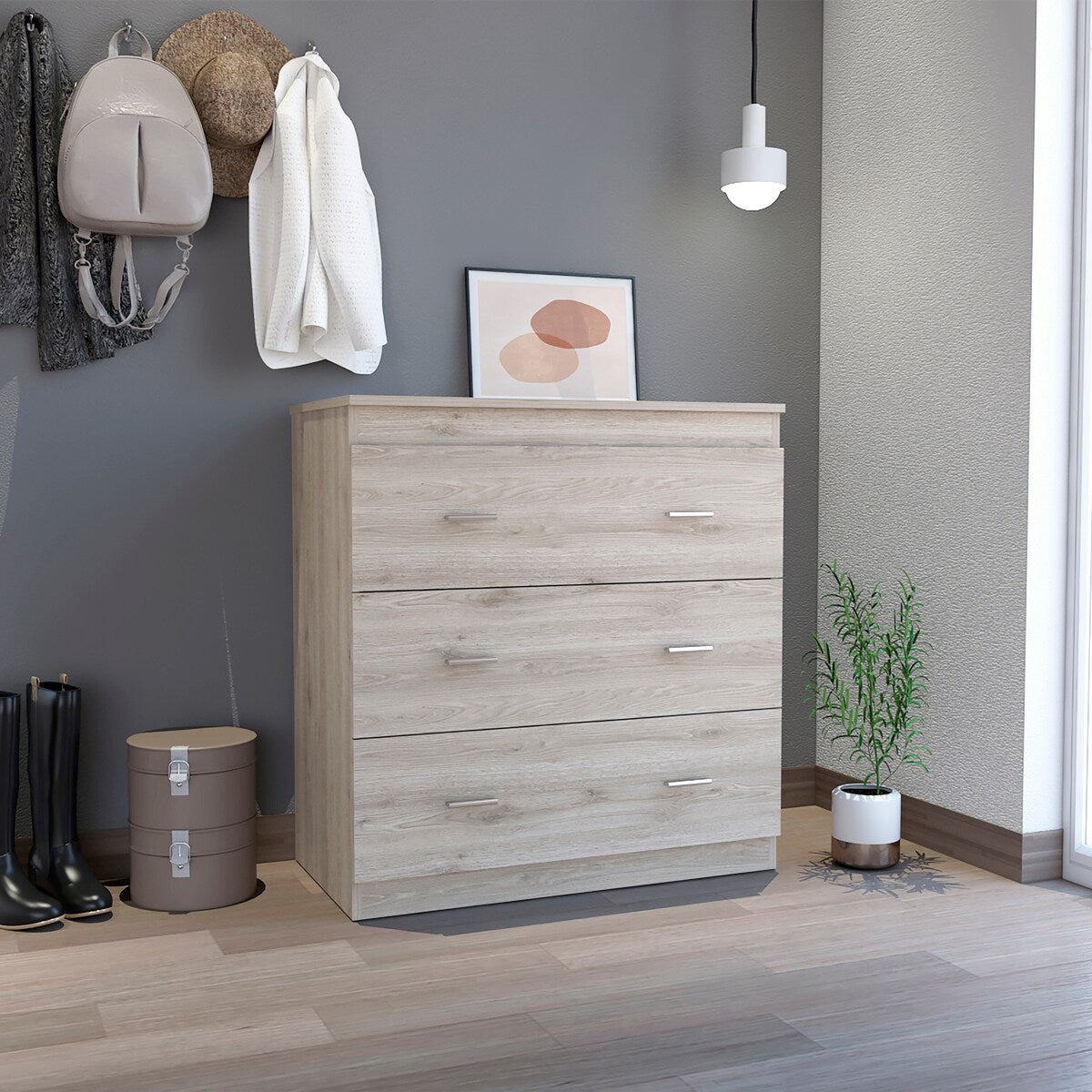 Three Drawer Dresser Superior Top Handles