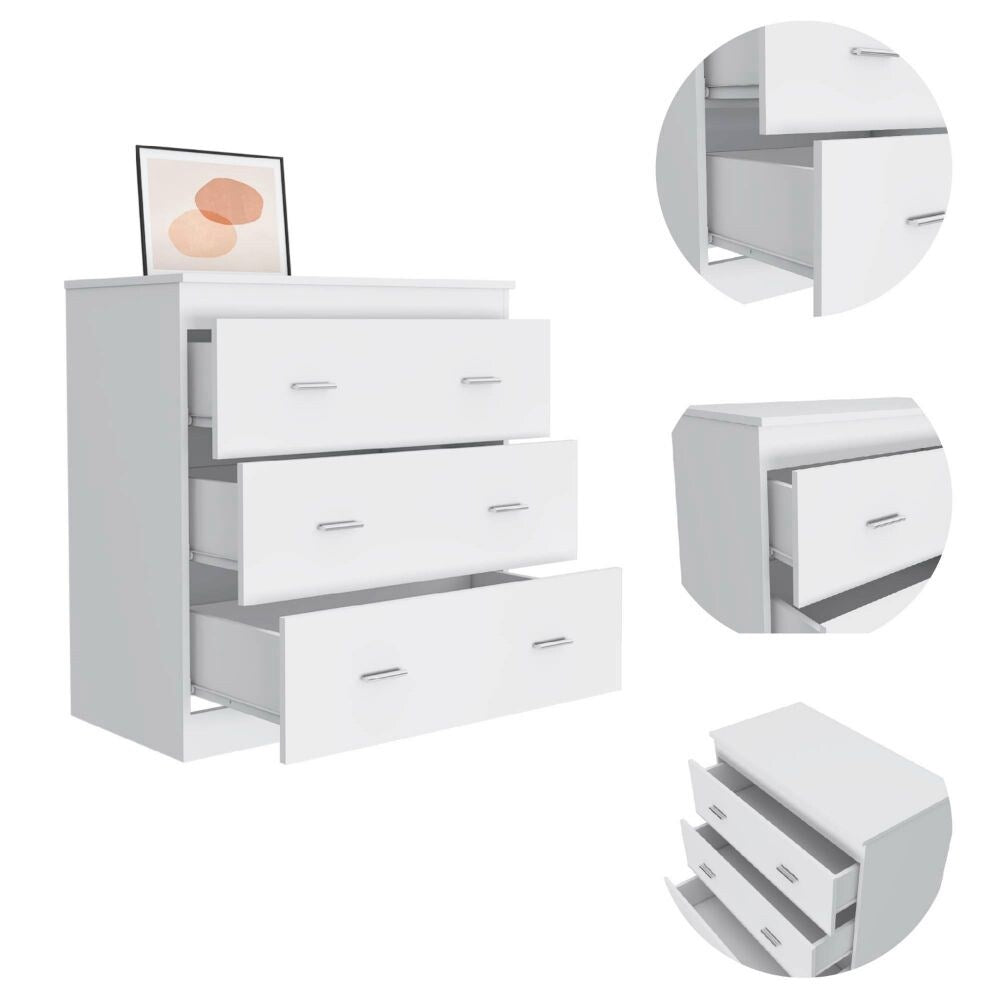 Three Drawer Dresser Superior Top Handles
