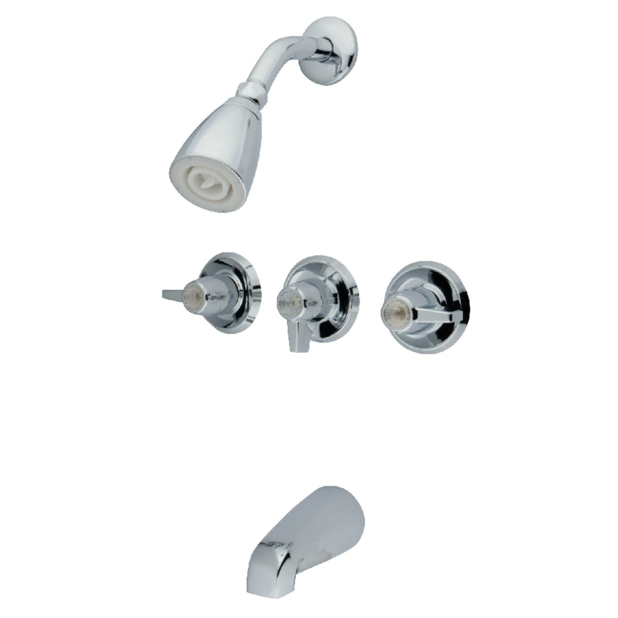Kingston Brass Three-Handle Tub and Shower Faucet