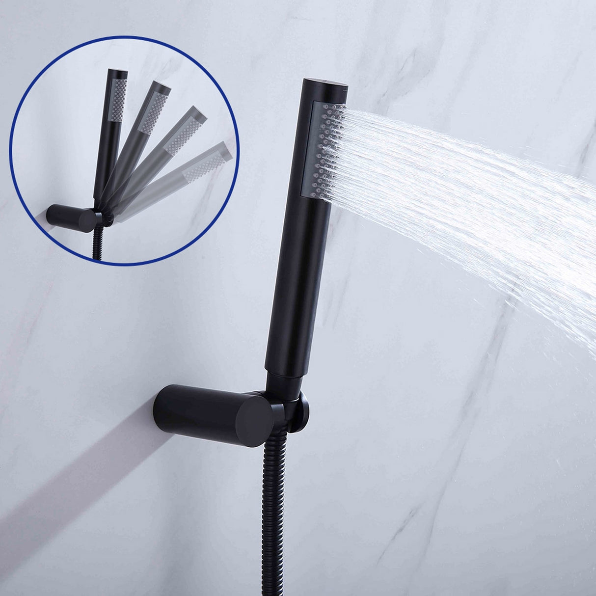Three Handles Double Functions Complete Shower System With Rough-In Valve