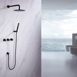 Three Handles Double Functions Complete Shower System With Rough-In Valve
