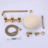 Three Handles Double Functions Complete Shower System With Rough-In Valve