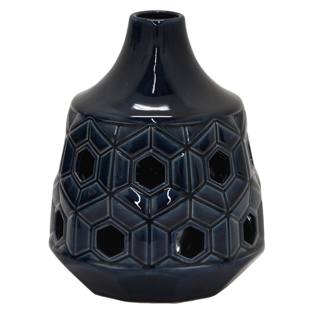 Three Hands - 76994 - 9 " Ceramic Vase in Gray - 7 x 7 x 9