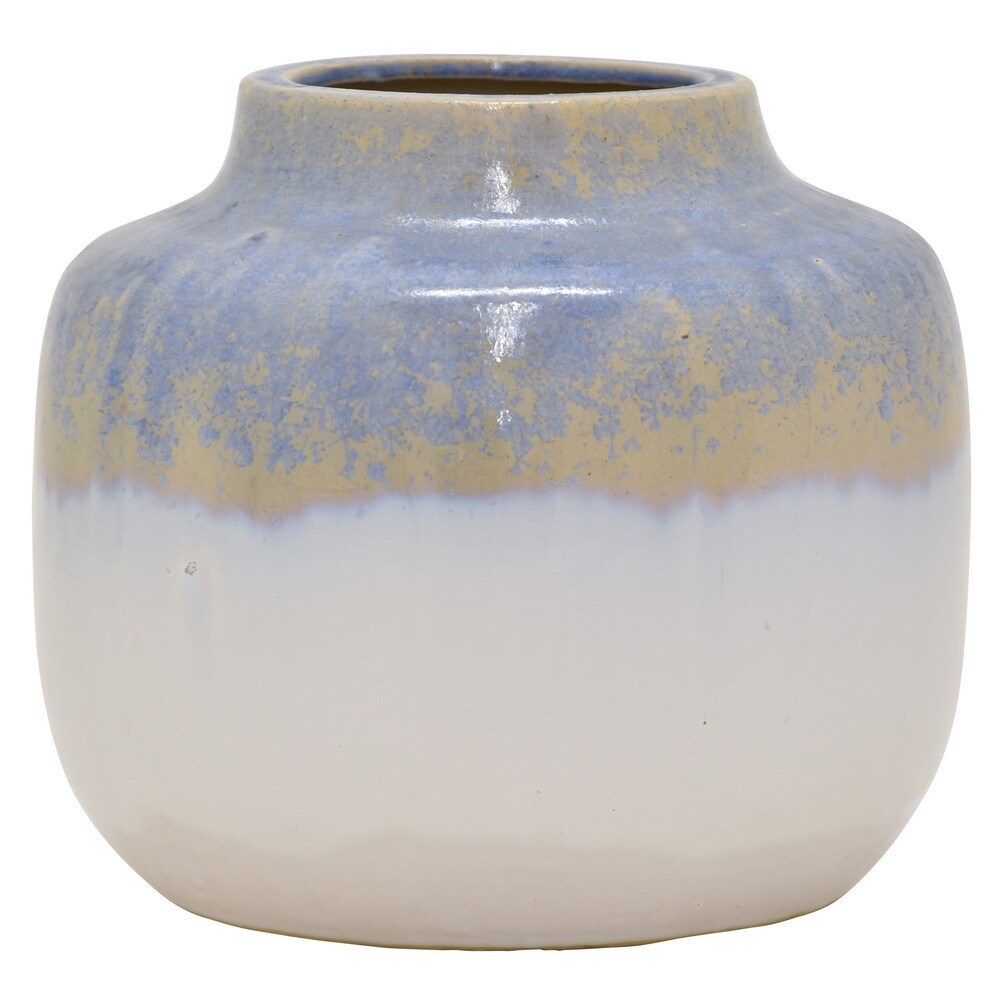 Three Hands - 92368 - 8 " Ceramic Vase in Blue - 8.5 x 8.5 x 8