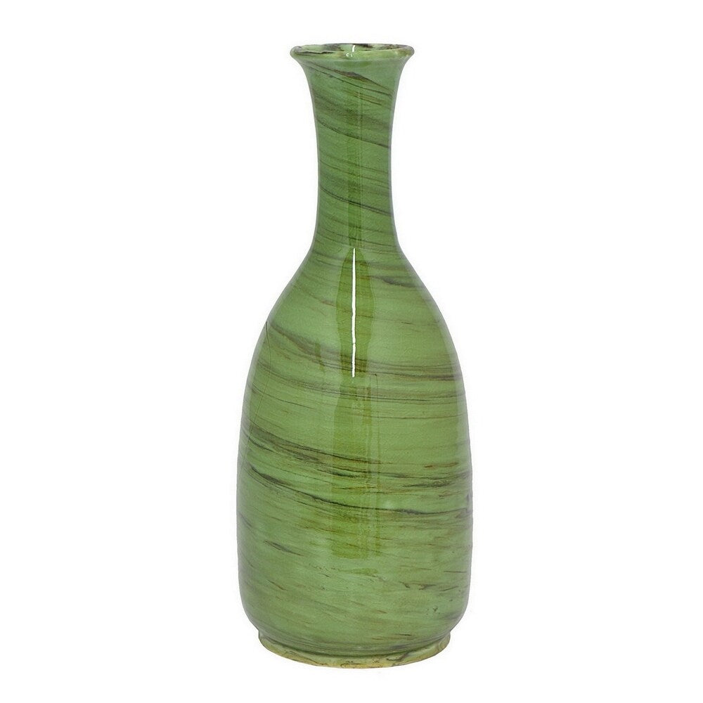 Three Hands Ceramic Vase Green