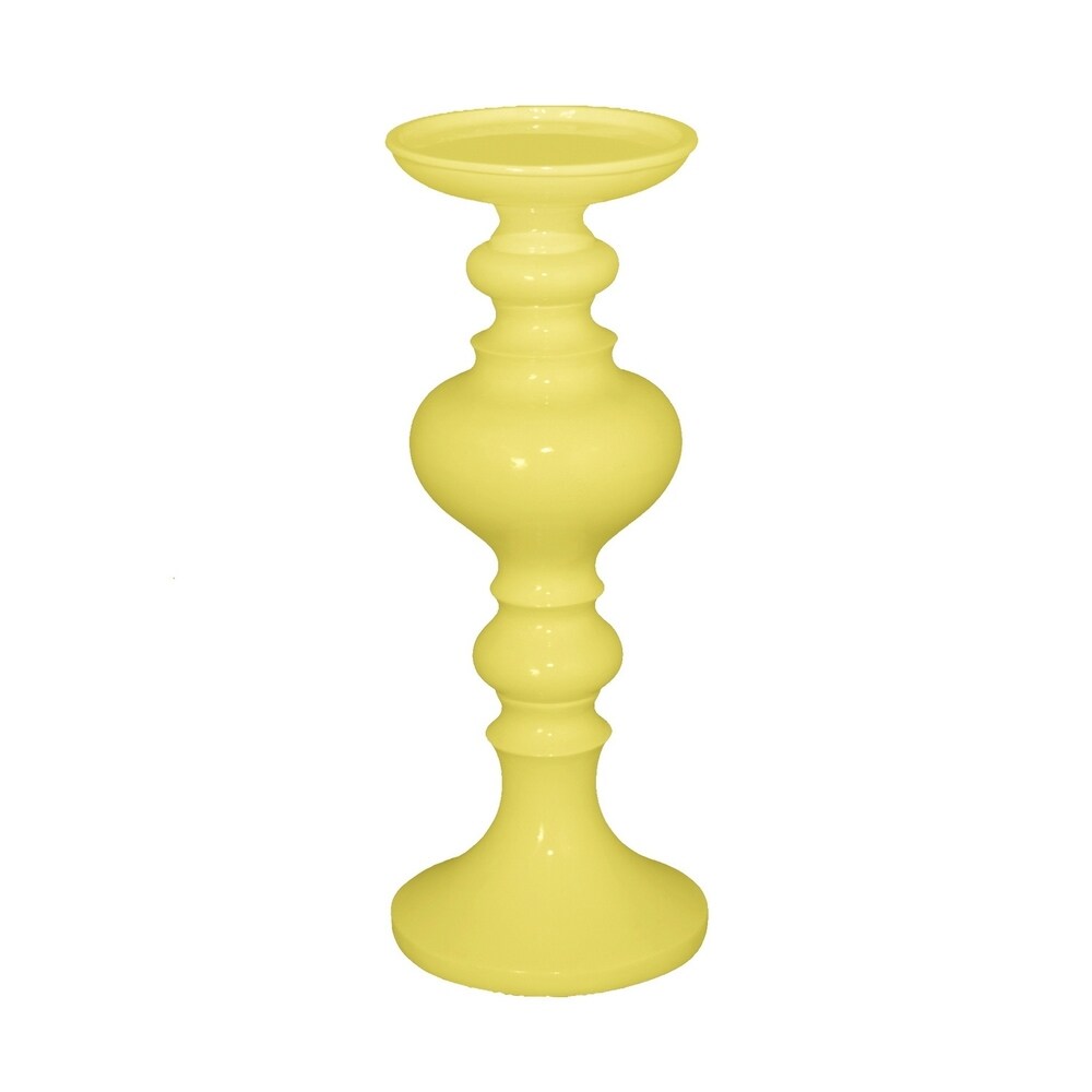 Three Hands Decorative Yellow Resin Candleholder