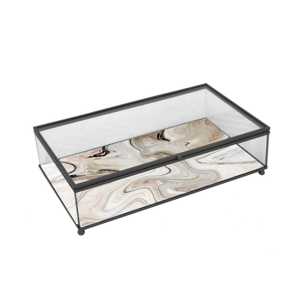 Three Hands Metal And Glass Box