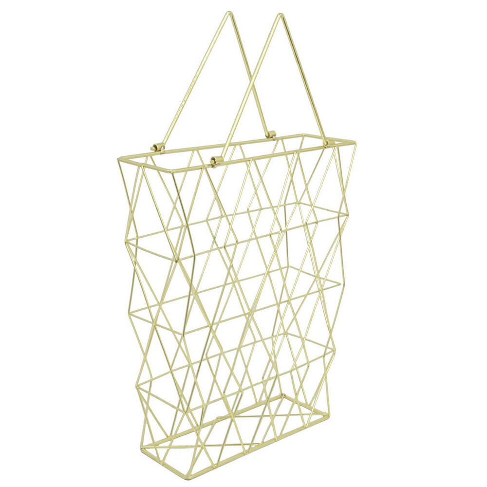 Three Hands Metal Magazine Holder-Gold
