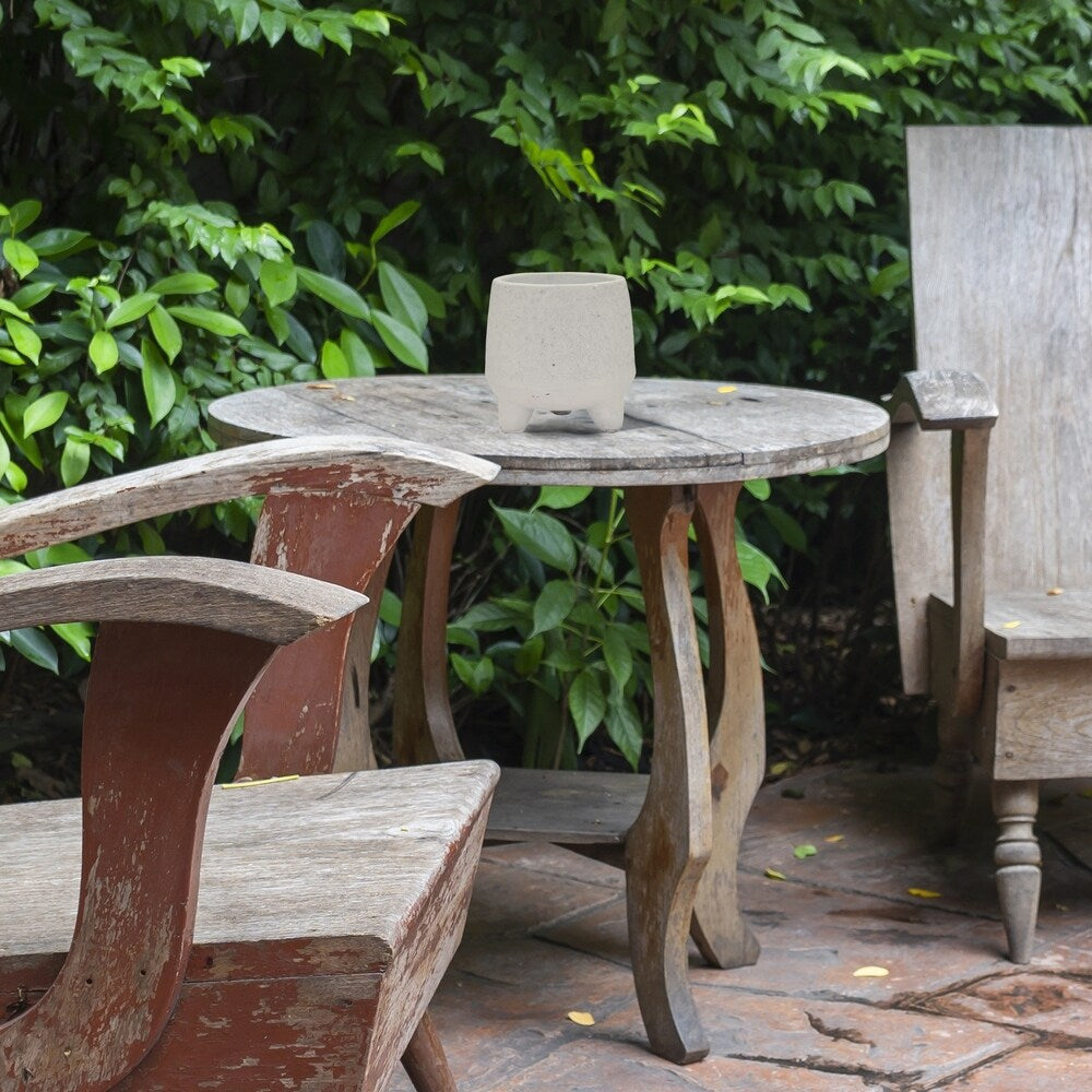 Three Hands Planter Footed in White Terracotta 5in L x 5in W x 5in H