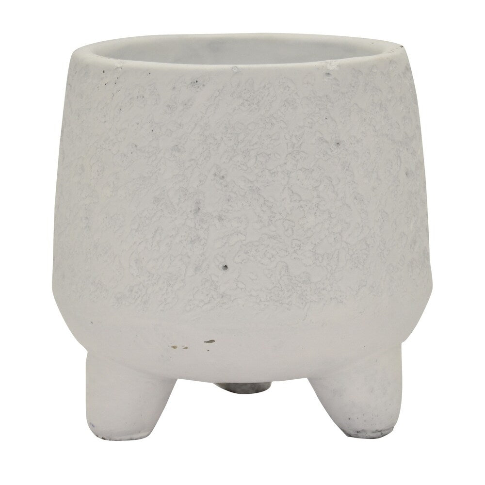 Three Hands Planter Footed in White Terracotta 5in L x 5in W x 5in H