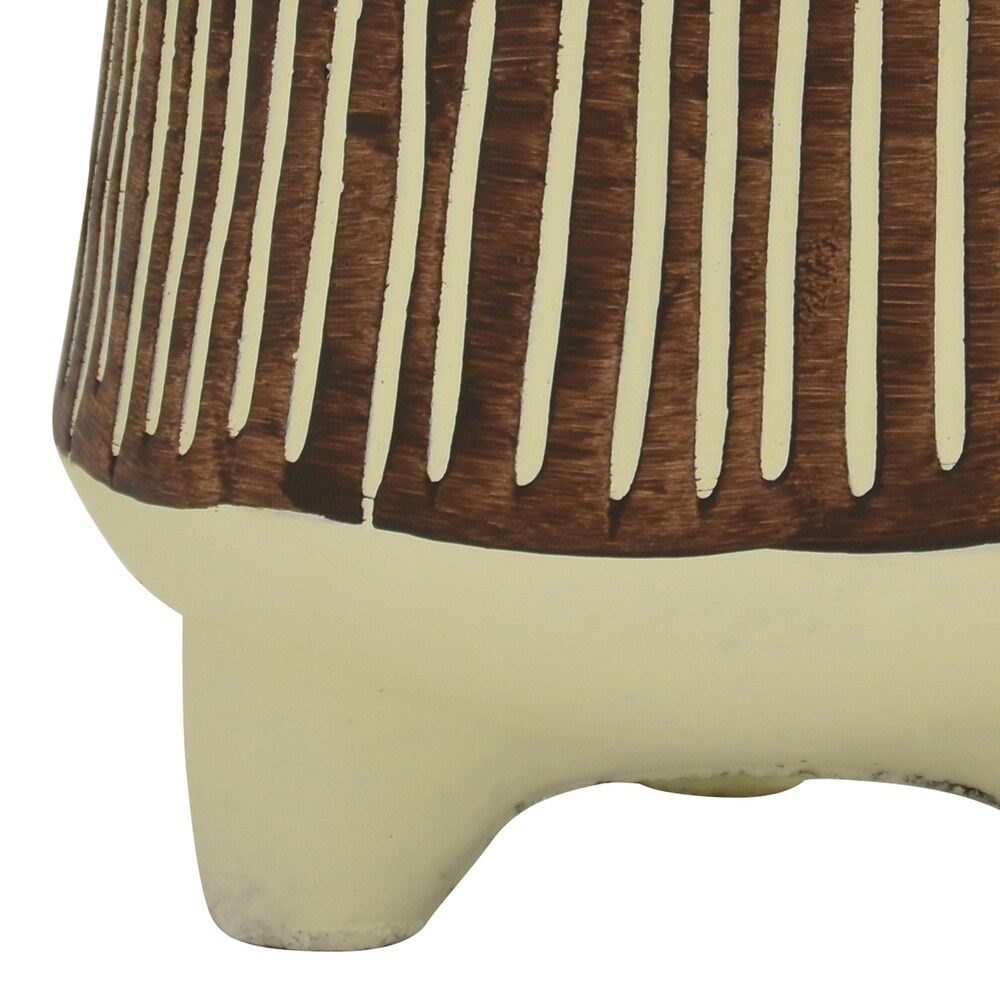 Three Hands Planter Footed in White Terracotta 5in L x 5in W x 5inH