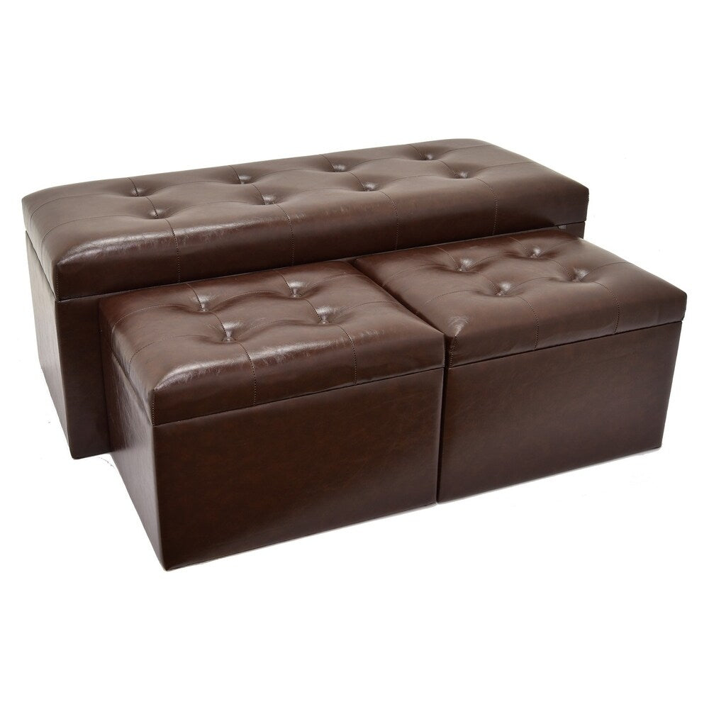 Three Hands Set Of Three Storage Bench & Ottomans