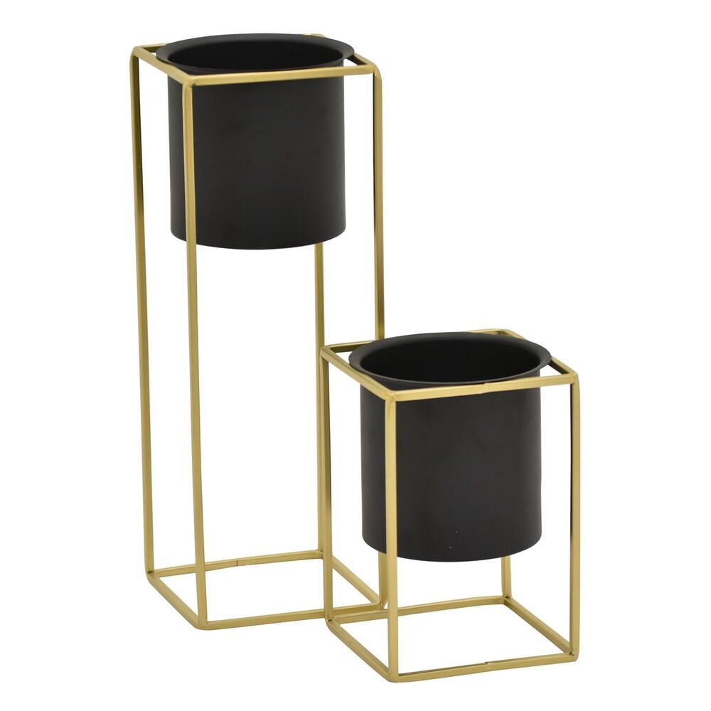 Three Hands Set Of Two Metal Flower Pot Stands