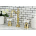 Kingston Brass Three-Hole Polished Brass Widespread Bathroom Faucet