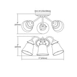 Three Light Bell Shaped Shades Bath Vanity with Oval Back Plate and Curved Arms - Transitional Bathroom Lighting Brushe